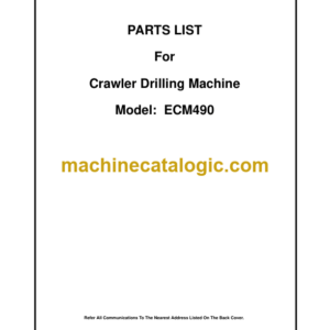 Ingersoll Rand ECM490 Crawler Drilling Machine Parts Manual (5179083)