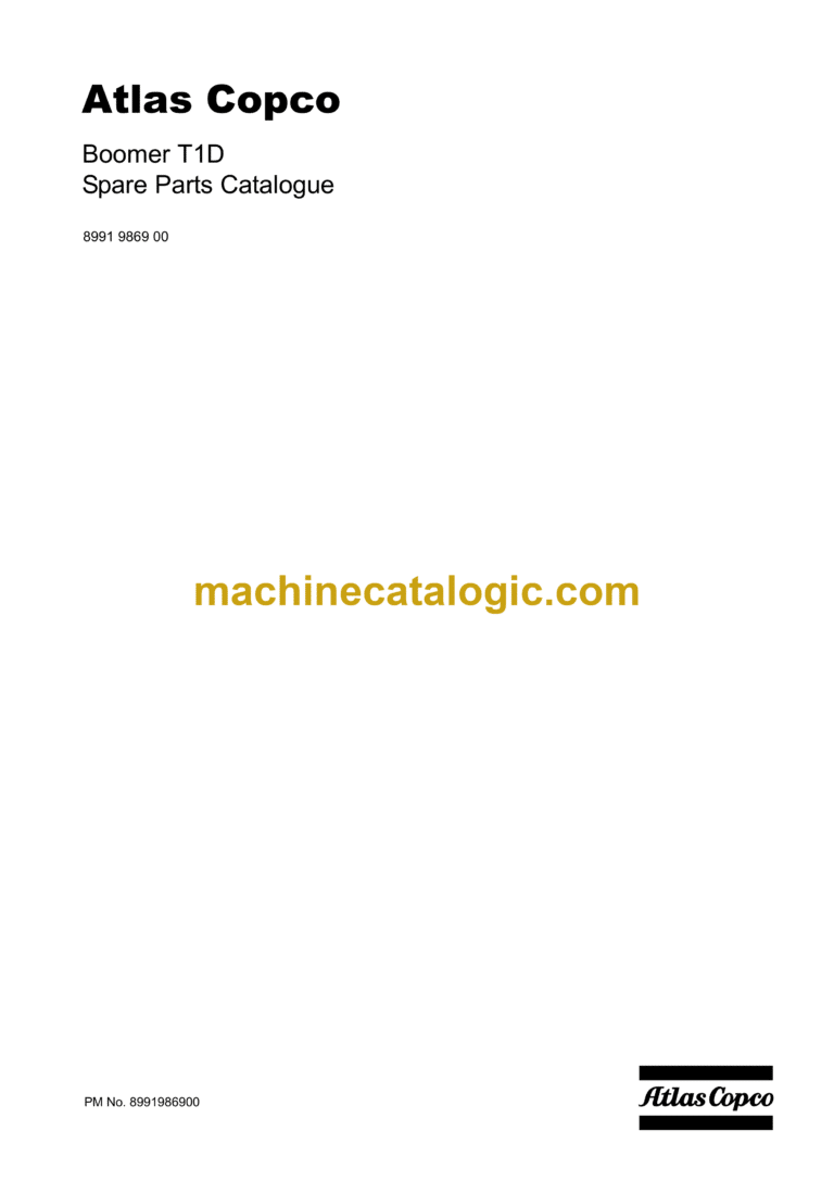 Atlas Copco T1D Boomer Parts Manual (8991986900)