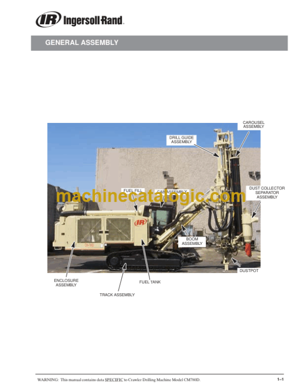 Ingersoll Rand CM780 Crawler Drilling Machine Parts Manual