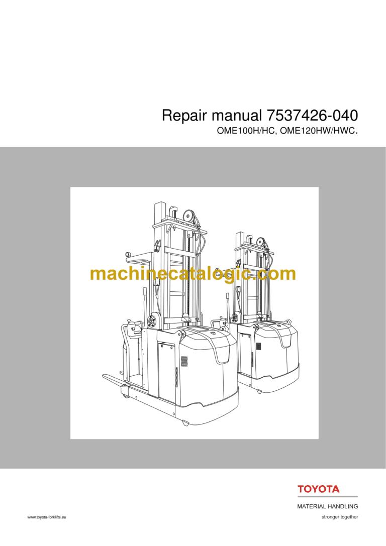 BT OME100H, OME100HC, OME120HW, OME120HWC Order Picker Repair Manual