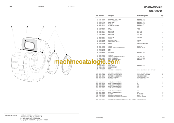 Sandvik DD320-40 Drill Rig Parts Manual (108D15060-1) - Image 3