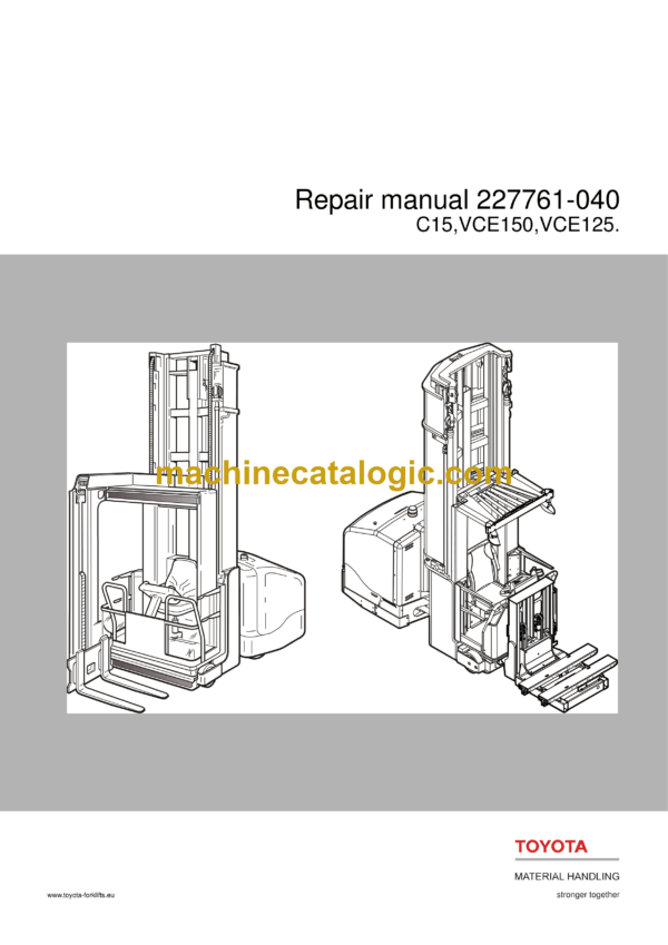 BT C15, VCE150, VCE125 Very Narrow Aisle Truck Repair Manual