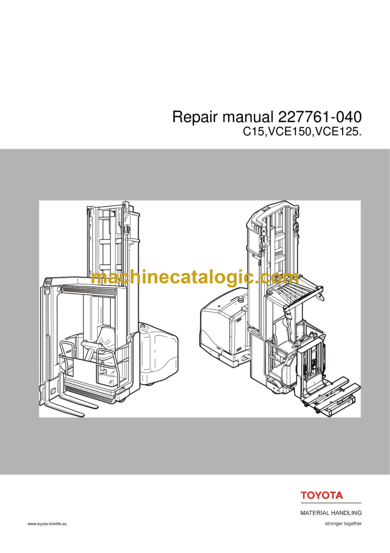 BT C15, VCE150, VCE125 Very Narrow Aisle Truck Repair Manual
