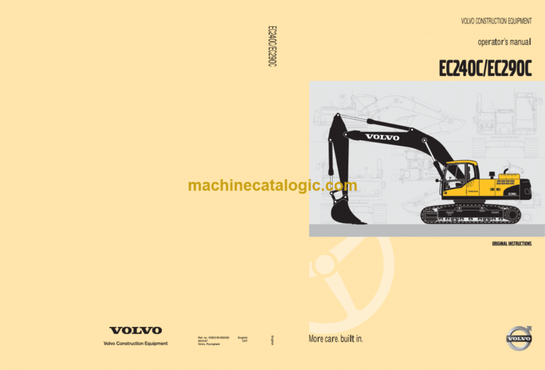 Volvo EC240C, EC290C Excavator Operators Manual
