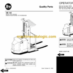 BT OE15C Order Picker Full Manual (Service, Parts and Operators Manual)