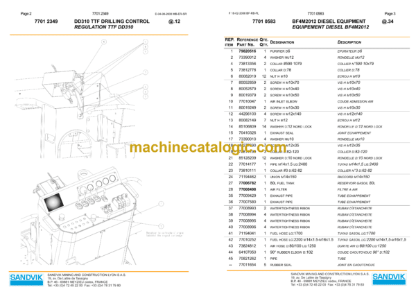 Sandvik DD310-40 Drill Rig Parts Manual (4645) - Image 2