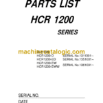 Furukawa HCR1200D, HCR1200ED, HCR1200EW, HCR1200EWW Drill Rig Parts Manual