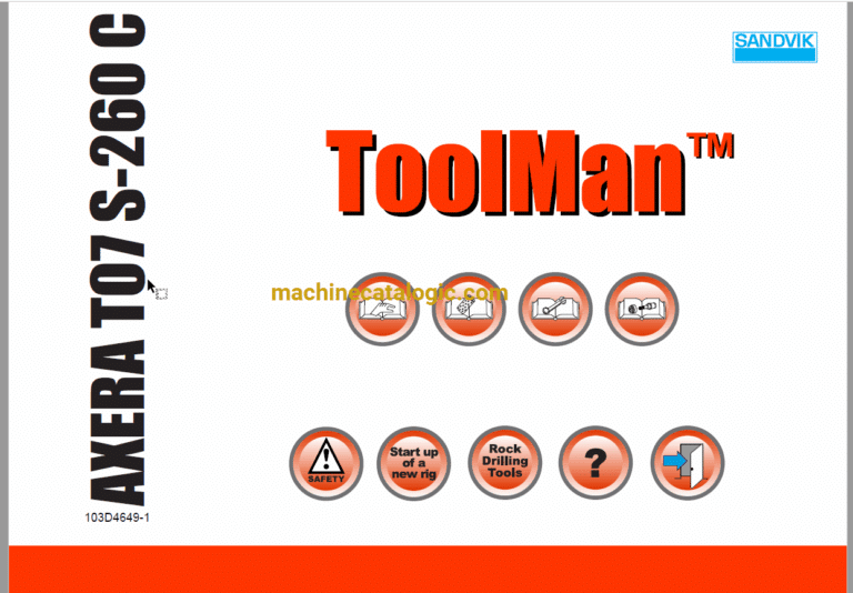 Sandvik Axera T07S-260C Full Documents (Service, Operator, Maintenance Manual and Parts Catalog) [103D4649]