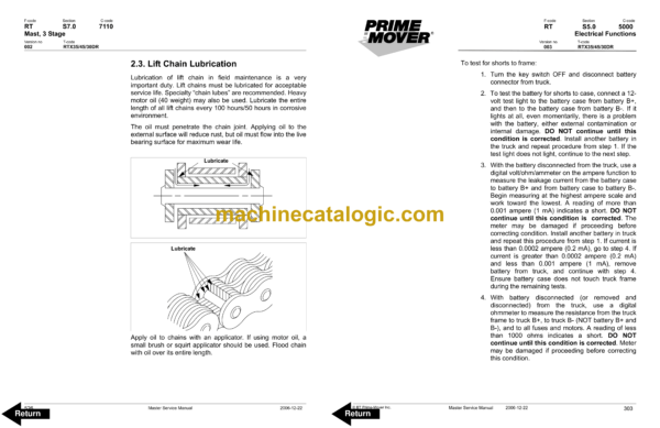 BT RTX35, RTX45, RTX30DR Stand-Up Rider Forklift Master Service Manual - Image 3