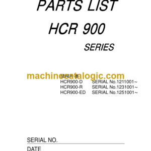 Furukawa HCR900D, HCR900R, HCR900ED Drill Rig Parts Manual
