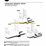 BT CSX20, CSX30, CSX40, WSX30, WSX40, WRX30 Pedestrian Stacker Master Service Manual