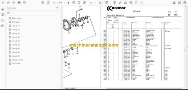 Kalmar DC 9-16 Spare Parts Catalogue - Image 2