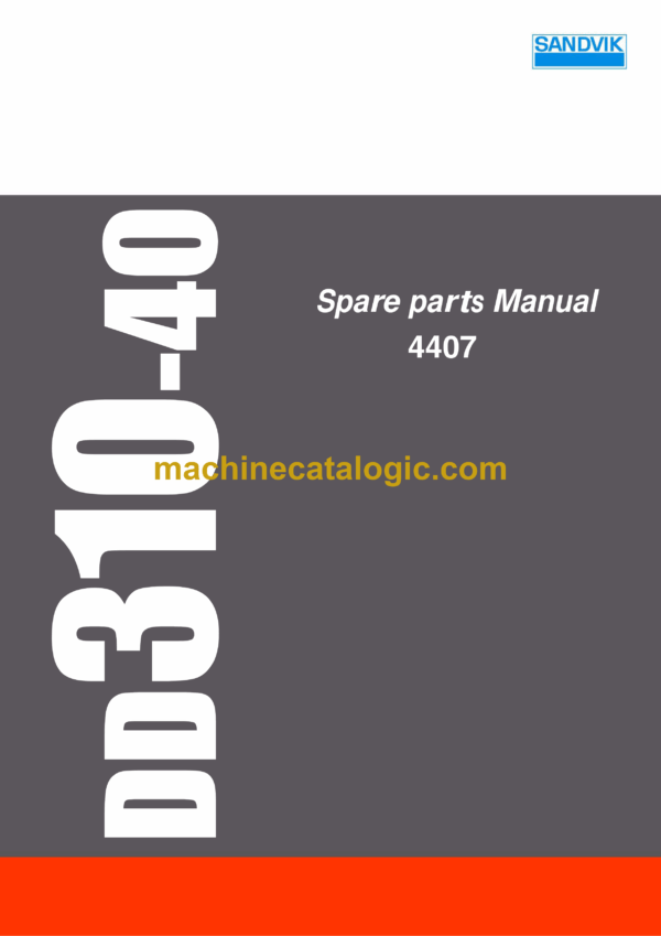 Sandvik DD310-40 Drill Rig Parts Manual (4407)