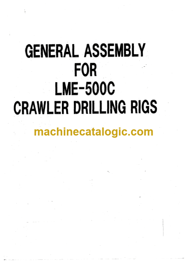 Ingersoll Rand LME500C Crawler Drilling Rigs Parts Manual