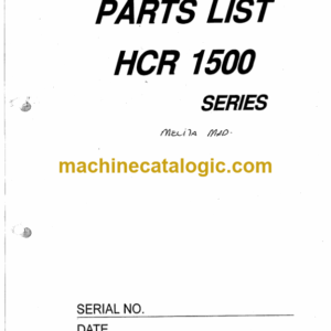 Furukawa HCR1500 Series Drill Rig Parts Manual
