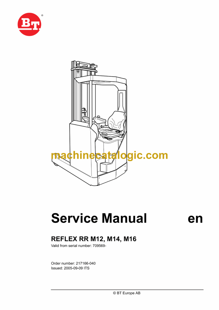 BT REFLEX RR M12, M14, M16 Reach Truck Master Service Manual