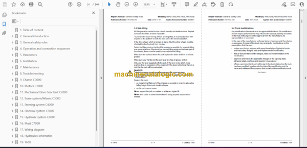 BT RRE120B, RRE140B, RRE160B Reach Truck Repair Manual - Image 2