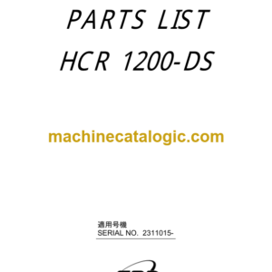 Furukawa HCR1200 DS Drill Rig Parts Manual
