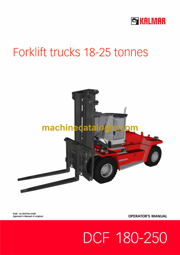 Kalmar DCF 180-250 Forklift Trucks 18-25 tonnes Operators Manual