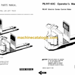 BT PE60C, HT60C Electric Stacker Operator and Parts Manual