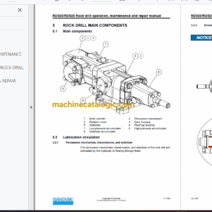 Sandvik DD421-60C Drilling Rig Full Documents (Service, Operator, Maintenance Manual and Parts Catalog) [117D46182]