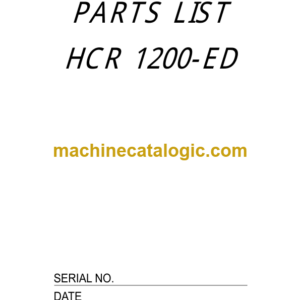 Furukawa HCR1200 ED Drill Rig Parts Manual