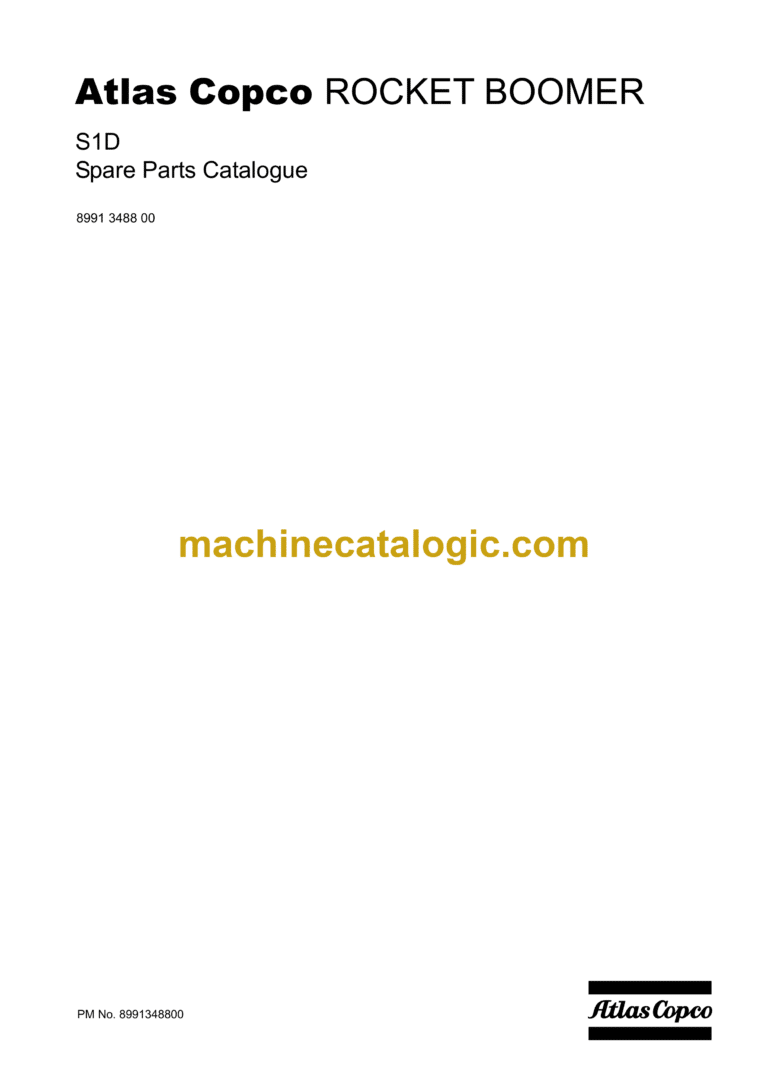 Atlas Copco S1D Rocket Boomer Parts Manual (8991348800)