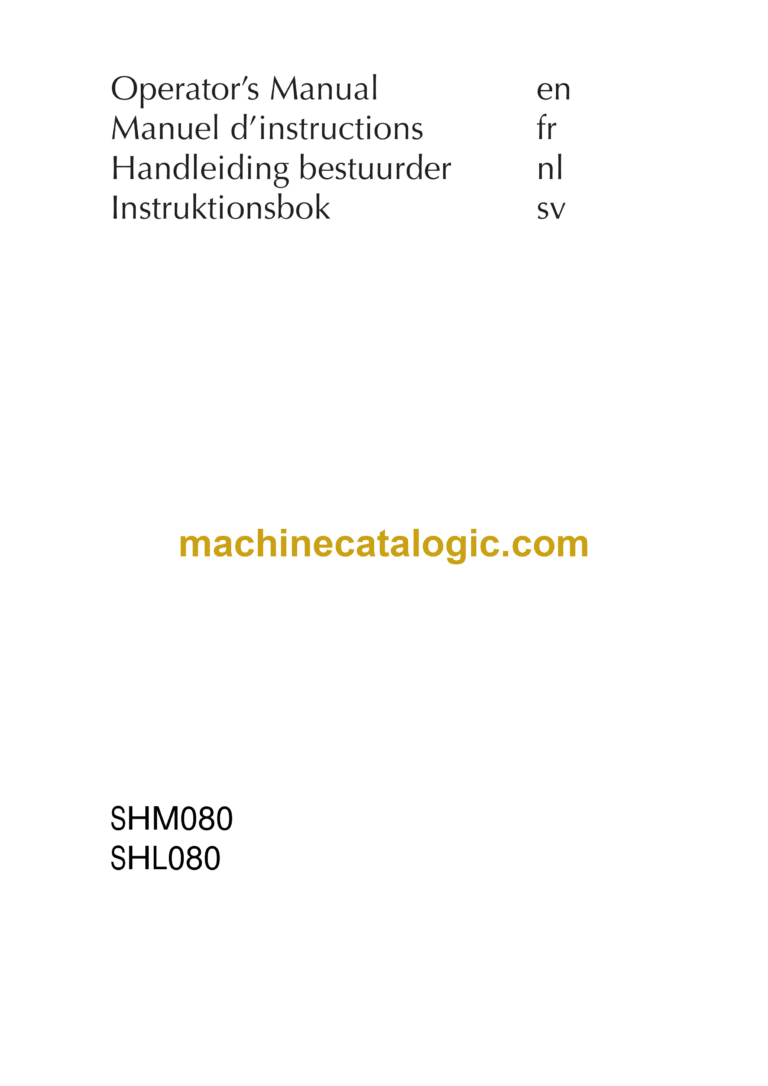 BT SHM080, SHL080 Pedestrian Stacker Operators Manual