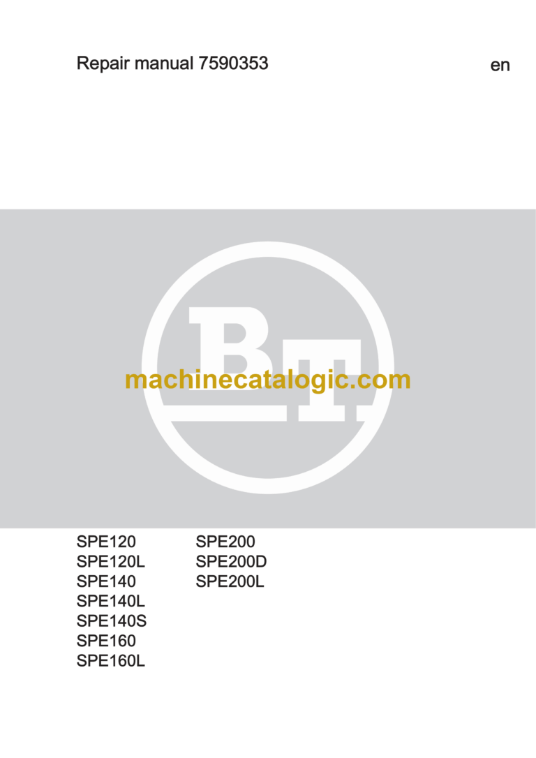 BT SPE120, SPE120L, SPE140, SPE140L, SPE140S, SPE160, SPE160L, SPE200, SPE200D, SPE200L Electric Stacker Repair Manual
