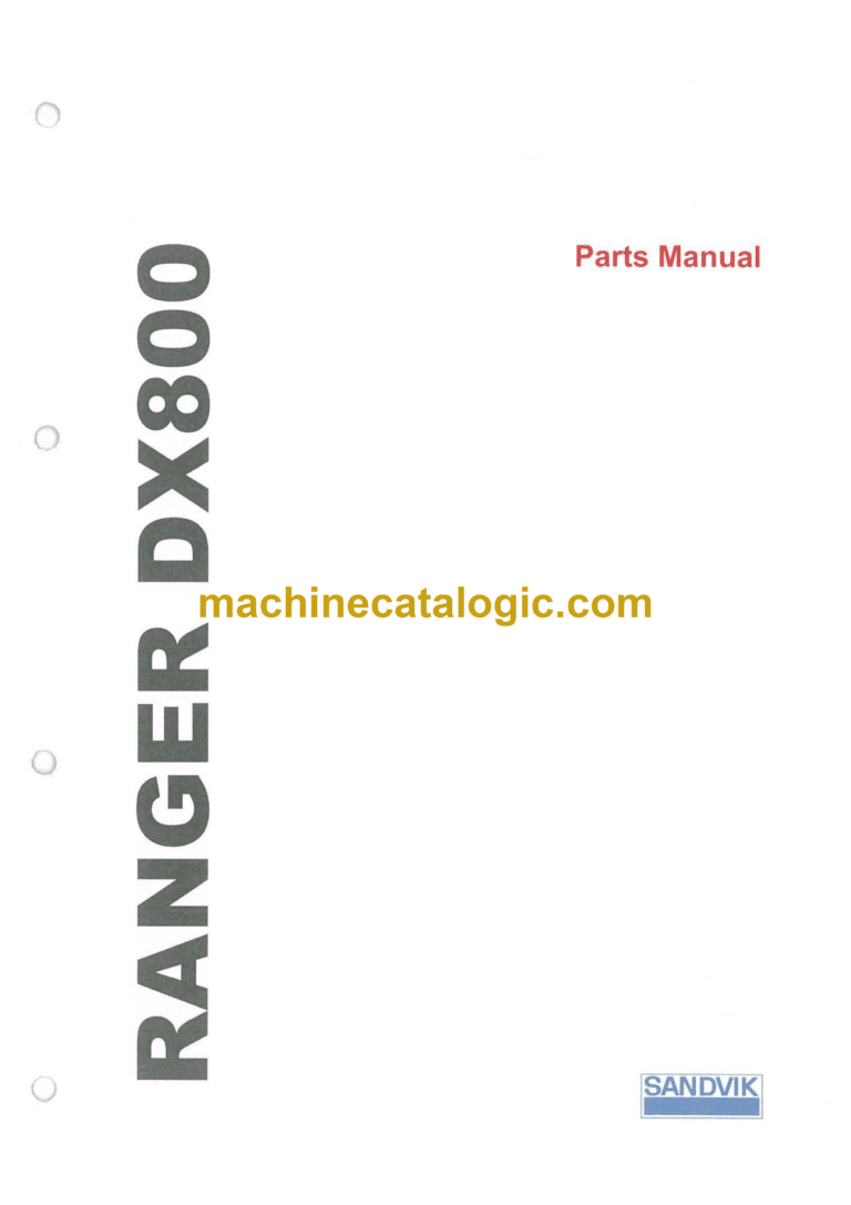 Sandvik Ranger DX800 Drill Rig Parts Manual (47041-2017)