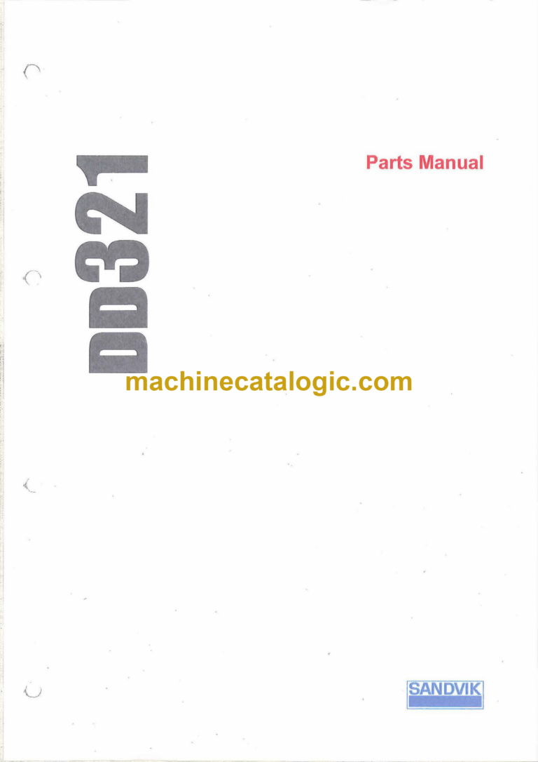 Sandvik DD321-40 Drill Rig Parts Manual (114030380-1)