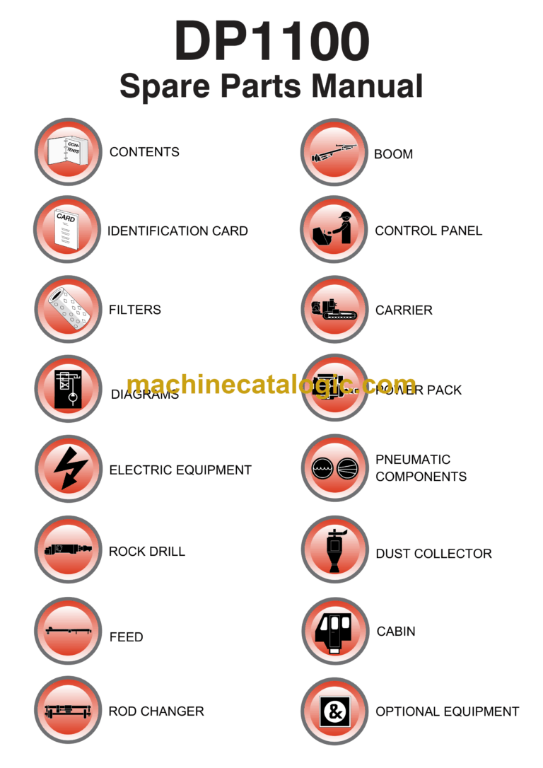Sandvik DP1100 Drill Rig Parts Manual (108T14174-1)