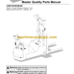 BT CSX10, CSX20, CSX30, CSX40 Electric Stacker Quality Parts Manual