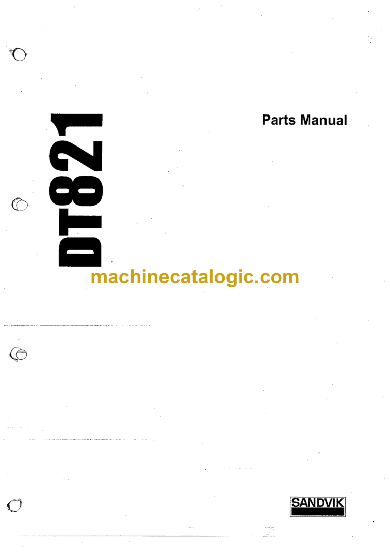 Sandvik DT821C Drill Rig Parts Manual (115D40548-1)