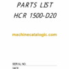 Furukawa HCR1500 D20 Drill Rig Parts Manual