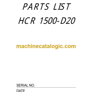 Furukawa HCR1500 D20 Drill Rig Parts Manual