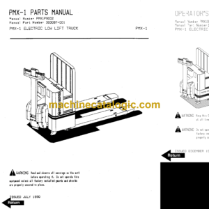 BT PMX-1 Powered Pallet Truck Full Manual (Service, Parts and Operators Manual)