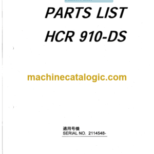 Furukawa HCR910 DS Drill Rig Parts Manual