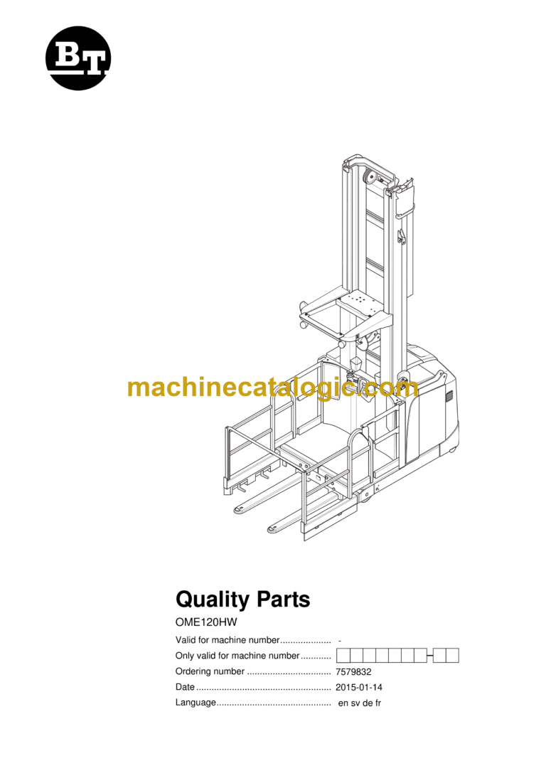 BT OME120HW Order Picker Quality Parts Manual