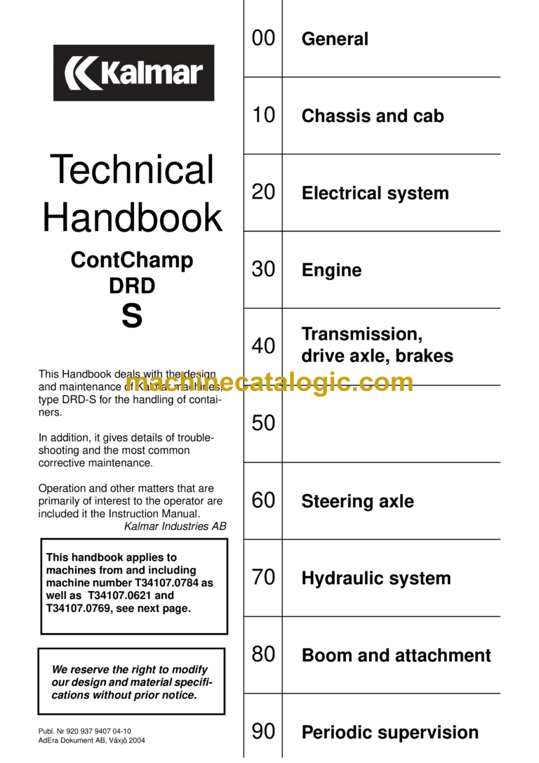 Kalmar DRD S ContChamp Technical Manual