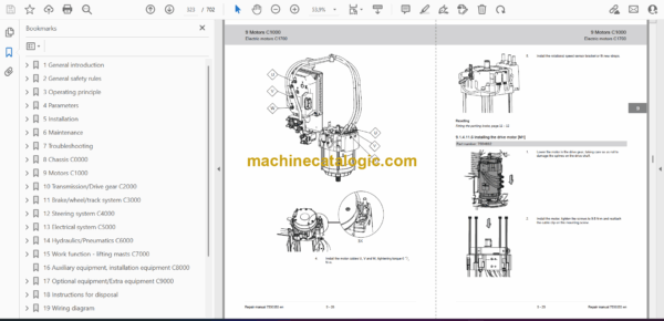 BT SPE120, SPE120L, SPE140, SPE140L, SPE140S, SPE160, SPE160L, SPE200, SPE200D, SPE200L Electric Stacker Repair Manual - Image 2