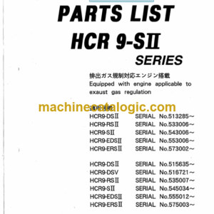 Furukawa HCR9S-2 Series Drill Rig Parts Manual