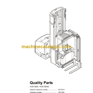 BT VCE150A, VCE150AC Very Narrow Aisle Truck Quality Parts Manual