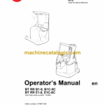 BT RR B1-8, B1C-8C, RR E1-8, E1C-8C Reach Truck Operators Manual
