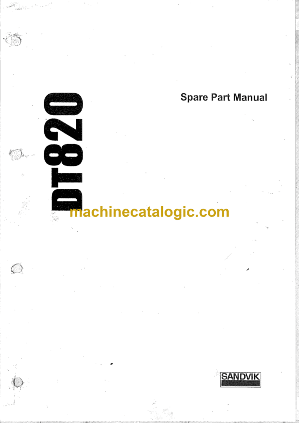 Sandvik DT820 Drill Rig Parts Manual (111D18864-1)