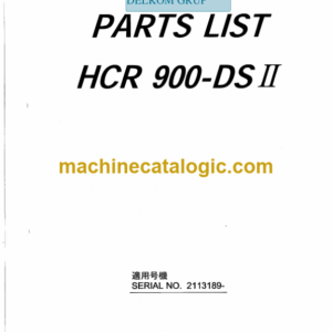 Furukawa HCR900DS-2 Drill Rig Parts Manual