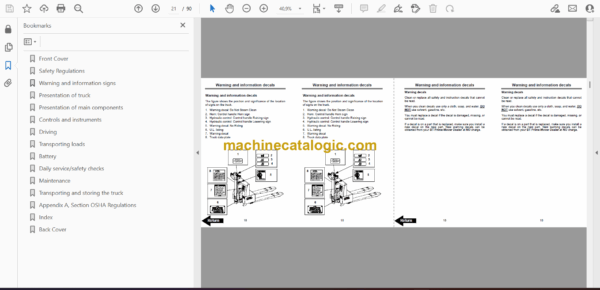BT PMX45 Powered Pallet Truck Full Manual (Service, Parts and Operators Manual) - Image 4