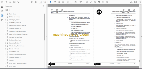BT TMX Electric Forklift Master Service Manual - Image 3
