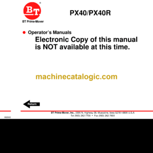 BT Prime Mover RTX Towing Tractor Full Manuals