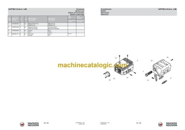 Wacker Neuson WP1540Aw US Vibratory Plate Parts Manual - Image 3